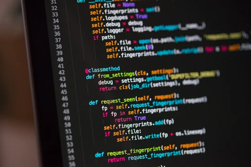 Code on a screen during QA testing